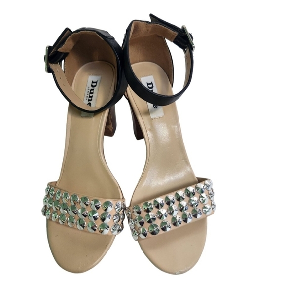 Dune London Flip Studded Leather Ankle Strap Block Heel Sandals Size 36(6M) - Picture 3 of 8